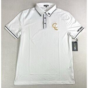 LIV Golf Cleeks Team Polo GC Golf Short Sleeve Polo Shirt White Mens Medium New